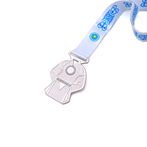 Irregular silver plated frosted medal